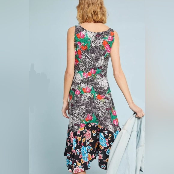 Anthropologie Maeve Violette Floral Midi Dress Size 4 - Picture 2 of 8